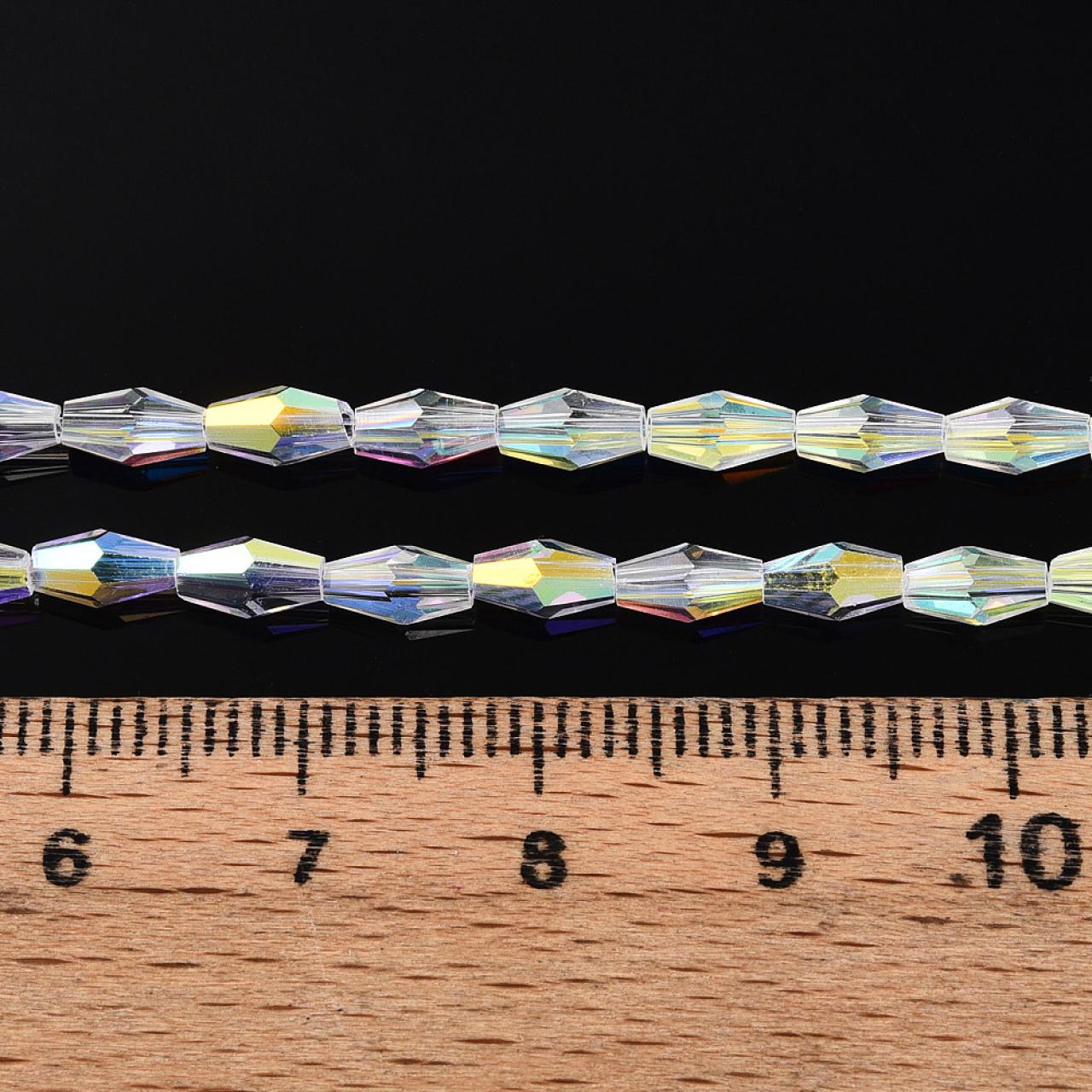 Biconice Sticla 6x3mm Clear AB — Imaginea 2