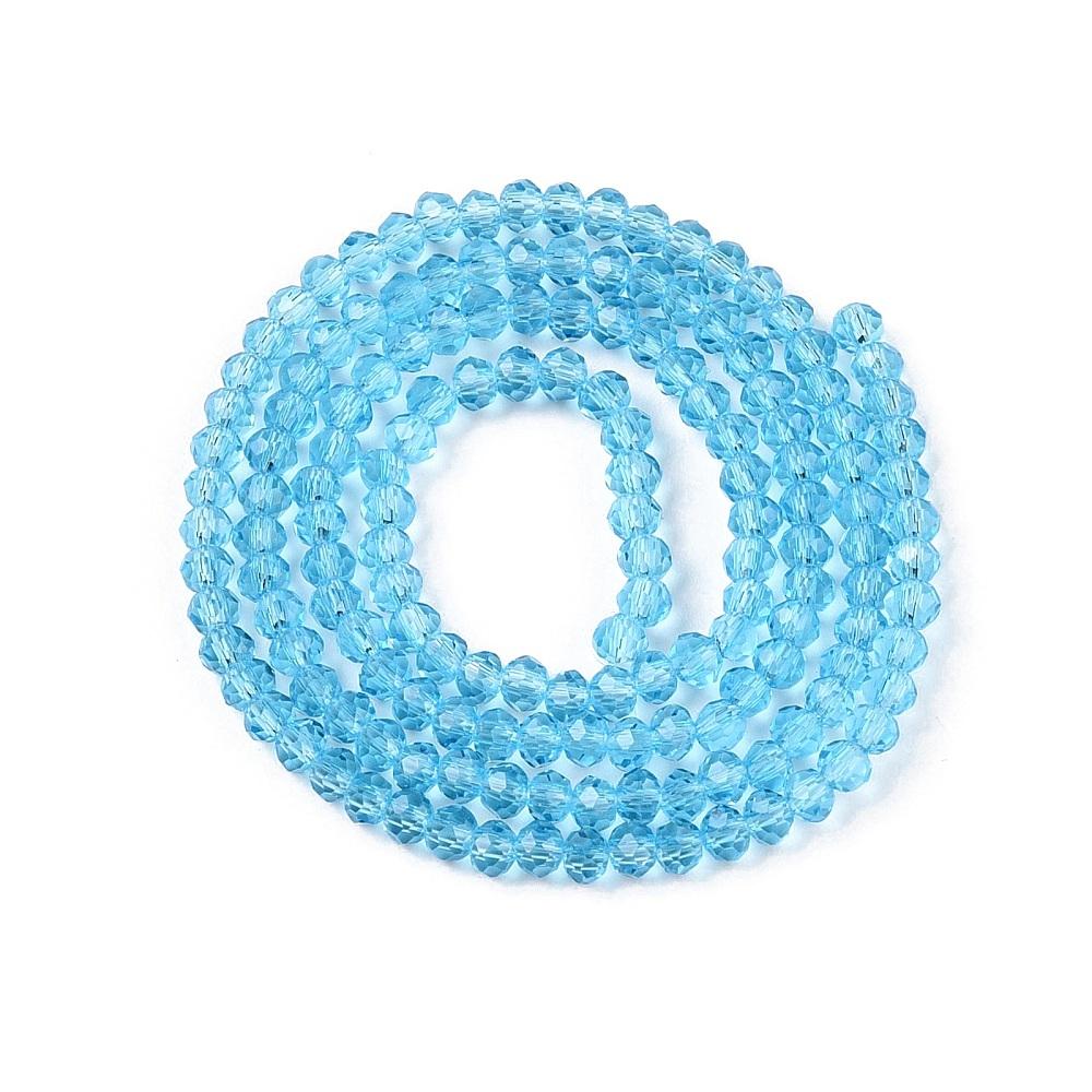 Rondele Sticla 3x2mm Cyan — Imaginea 1
