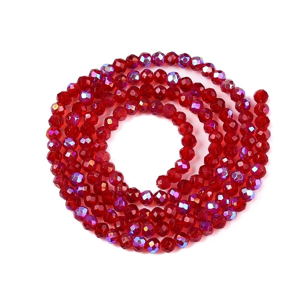 Rondele Sticla 3x2mm Firebrick AB — Imaginea 1