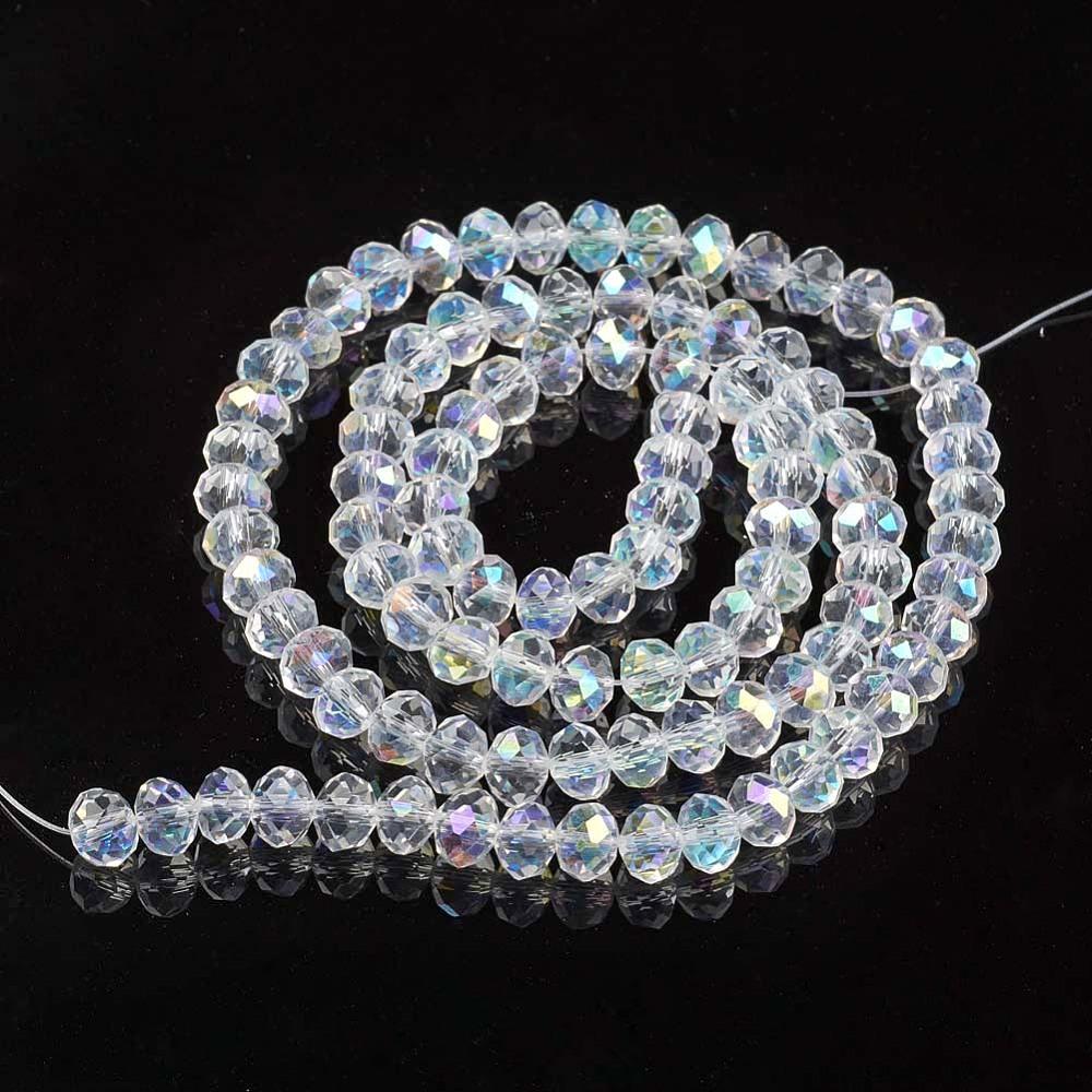 Rondele sticla 4x3mm Crystal ab — Imaginea 1