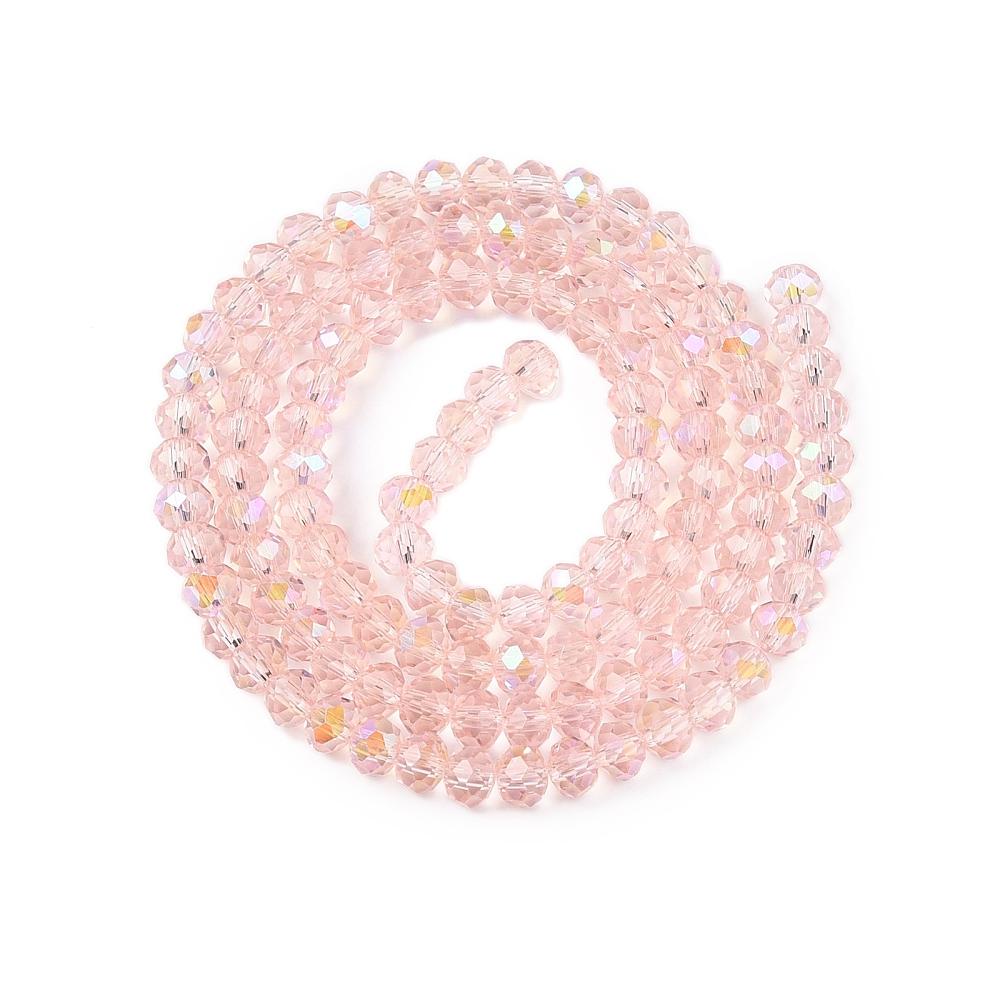 Rondele Sticla 4x3mm Pink AB — Imaginea 1