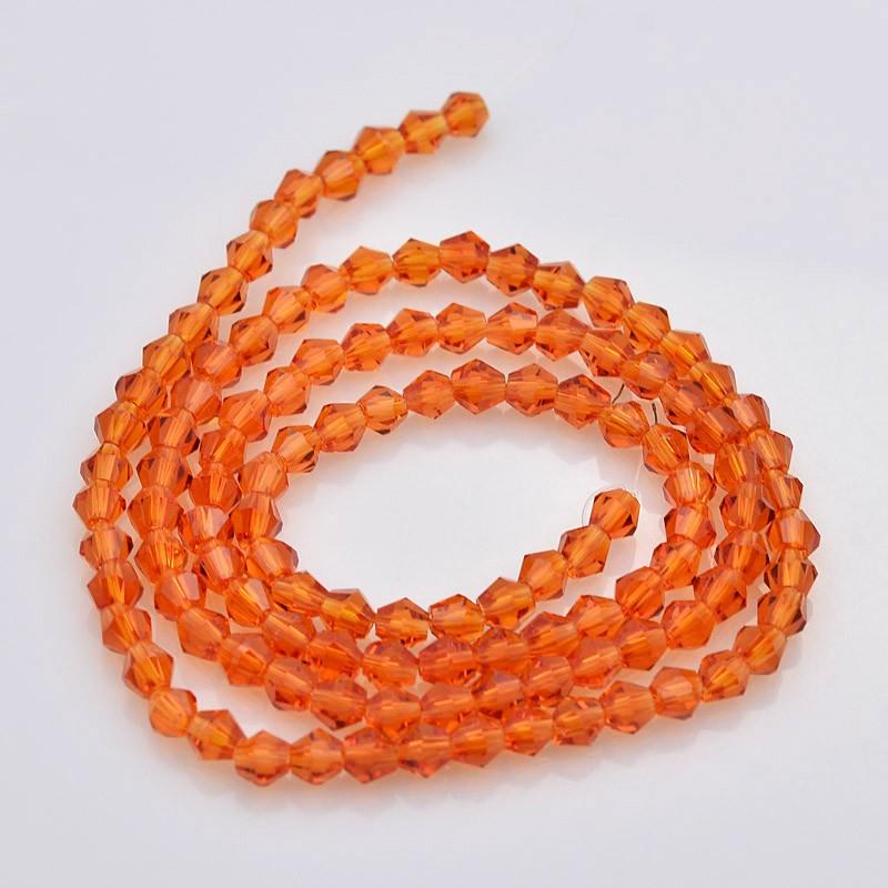 Biconice Sticla 3x3mm Orange — Imaginea 1