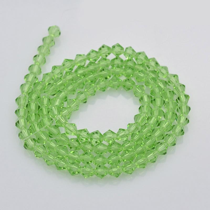 Biconice Sticla 3x3mm Lawn Green — Imaginea 1