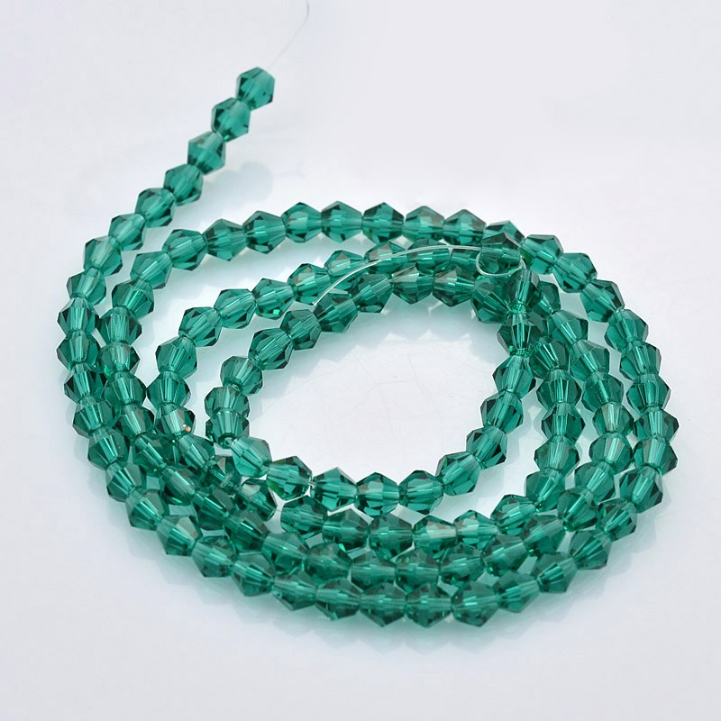 Biconice Sticla 3x3mm Teal — Imaginea 1
