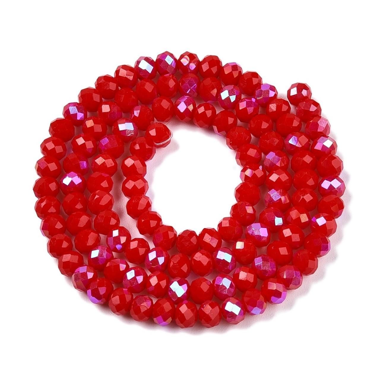 Rondele Sticla 4X3mm Crimson AB — Imaginea 1
