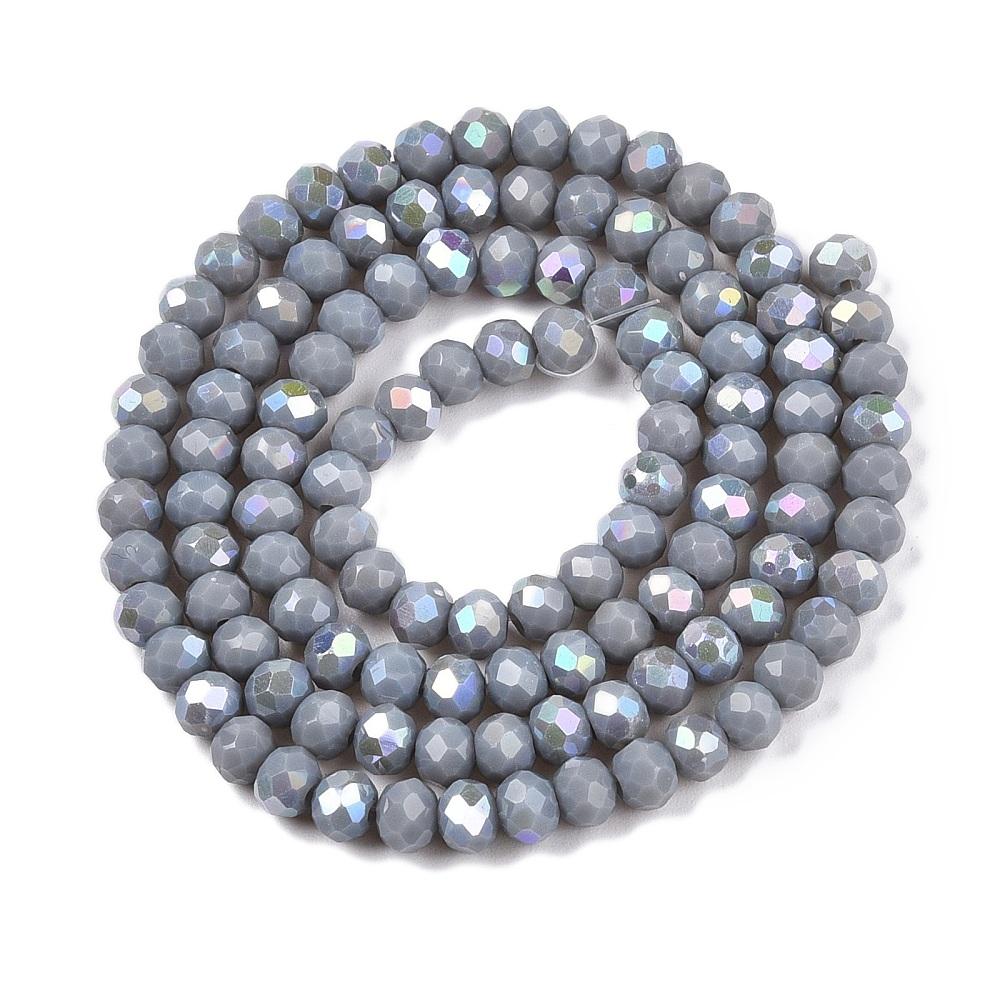 Rondele sticla 4x3mm Gray AB — Imaginea 1