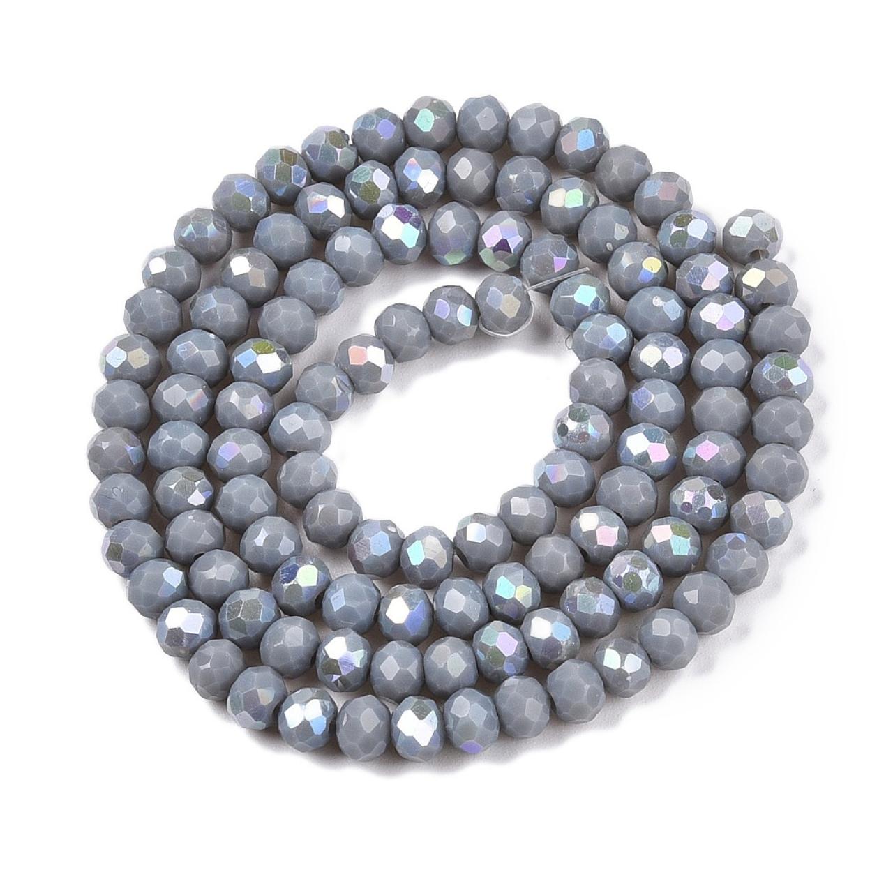 Rondele sticla 4x3mm Gray AB — Imaginea 1