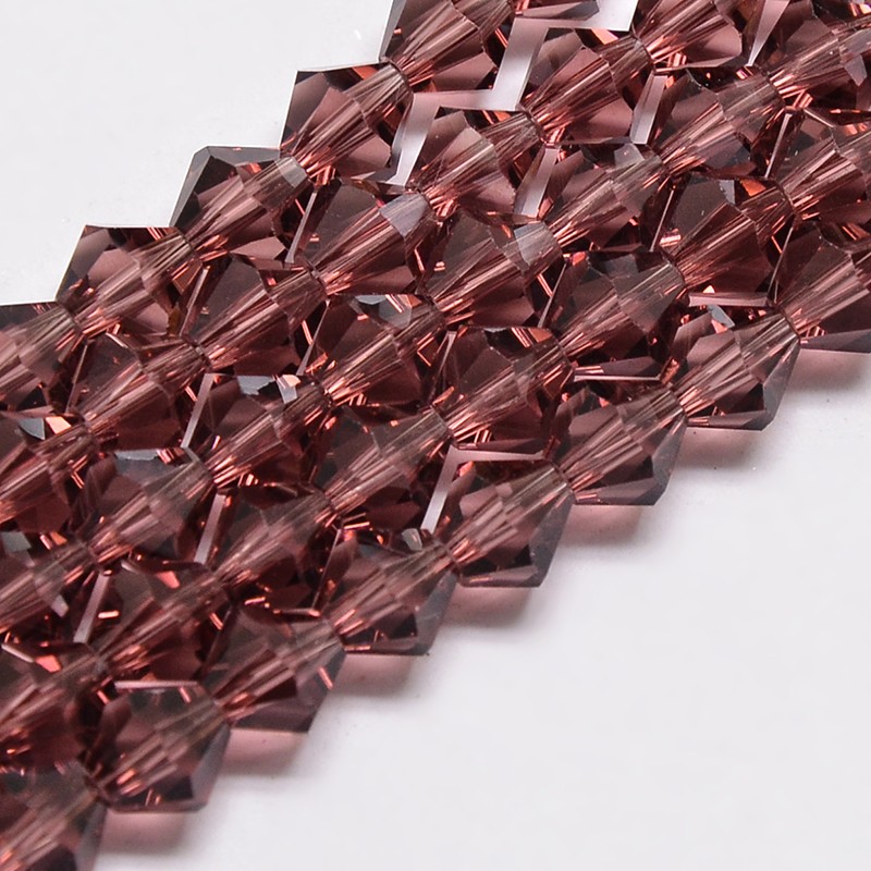 Biconice Sticla 3x2mm Indian Red — Imaginea 2