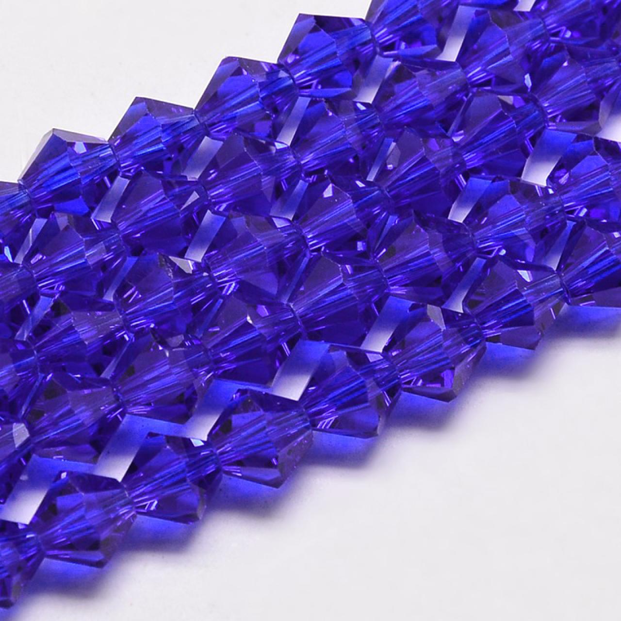 Biconice Sticla 3x2mm Medium Blue — Imaginea 1