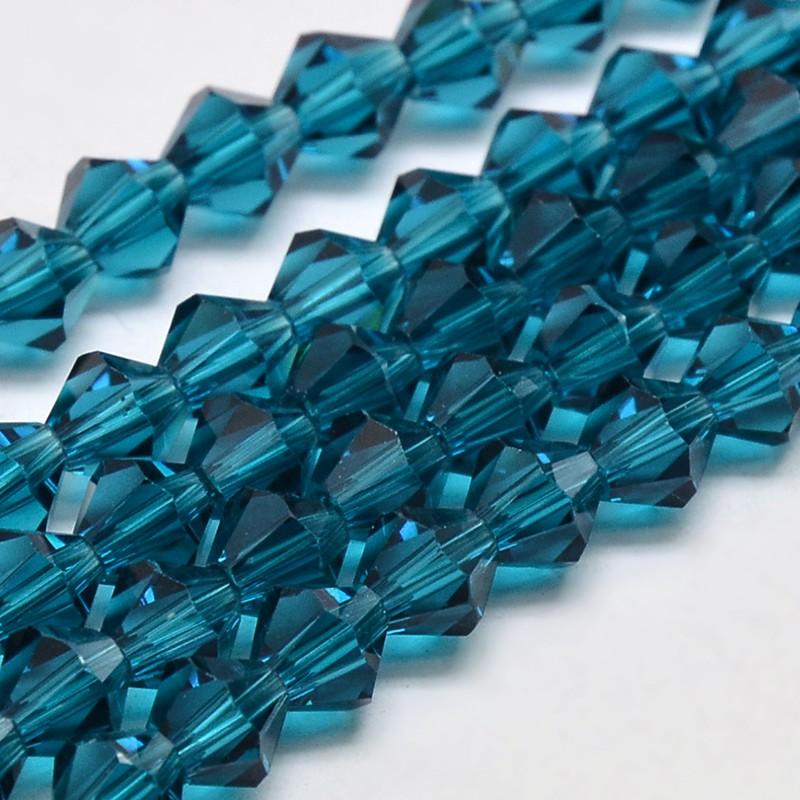 Biconice Sticla 2x3mm Steel Blue — Imaginea 1