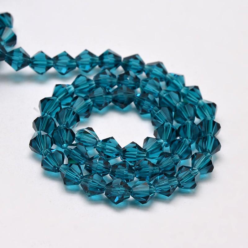 Biconice Sticla 2x3mm Steel Blue — Imaginea 2