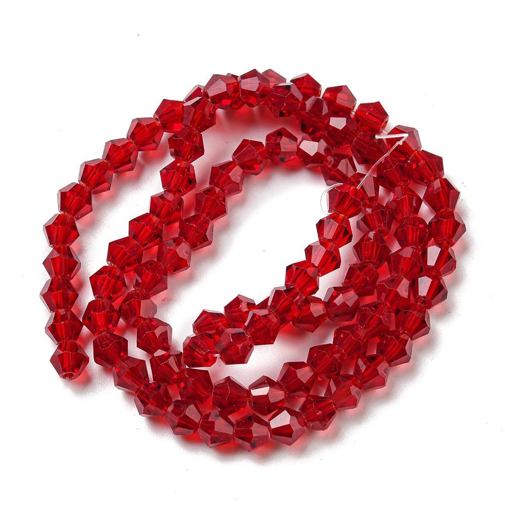 Biconice Sticla 2x3mm Dark Red — Imaginea 1