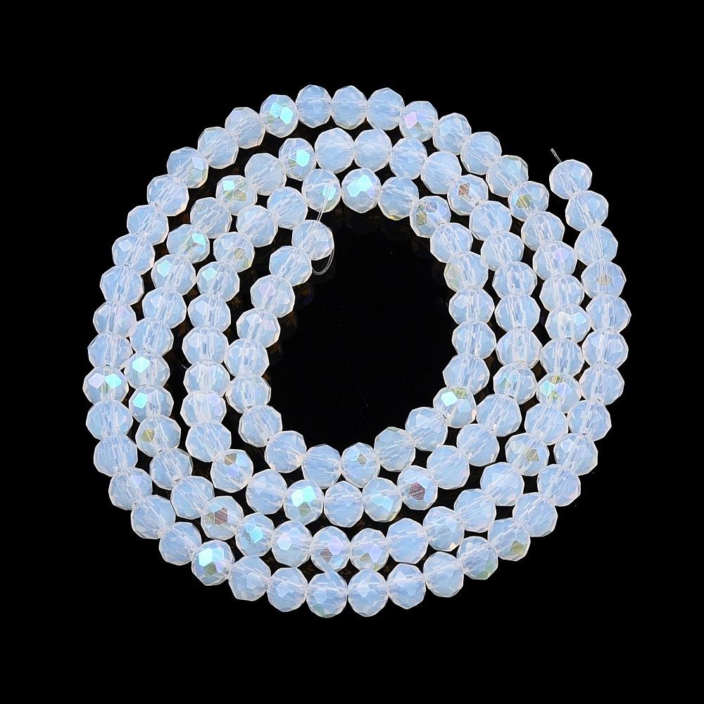 Rondele Sticla 3.5x3mm Milky Crystal — Imaginea 1