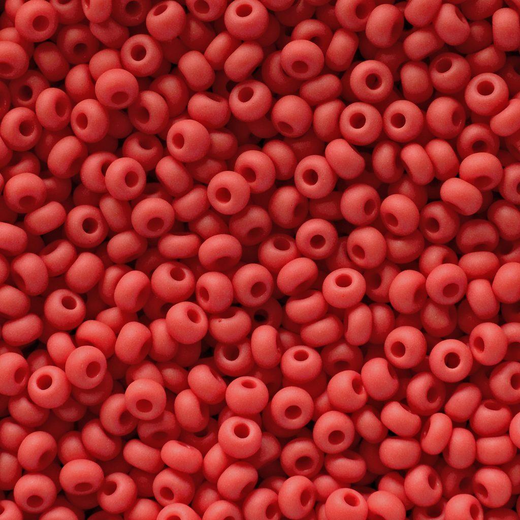 Margele de nisip Preciosa Ornela 6/0 39001/93170 Opaque Lt Red Mat — Imaginea 1