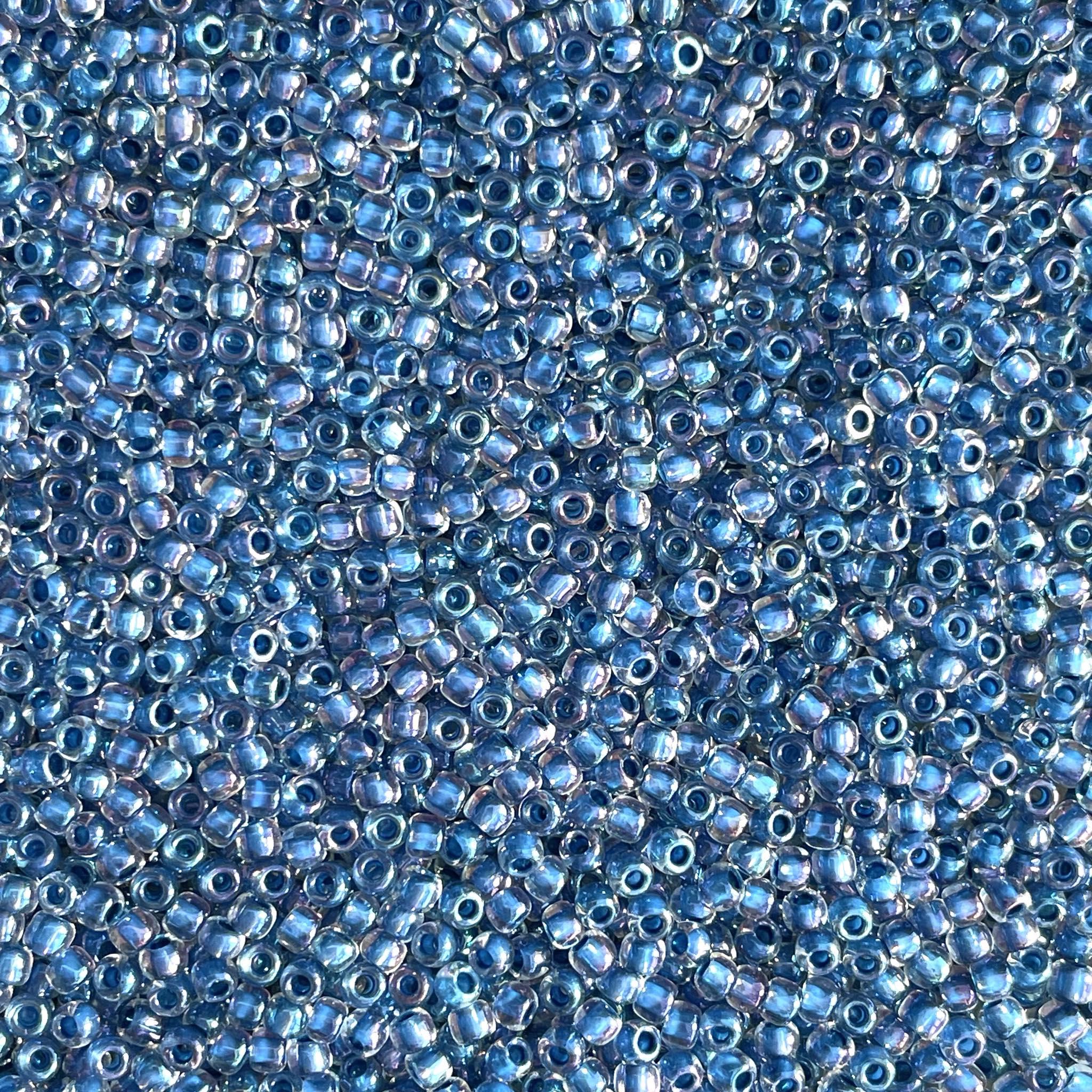 Margele Toho 11/0 0193 Inside Colour Luster Crystal/Dk Capri Lined — Imaginea 1