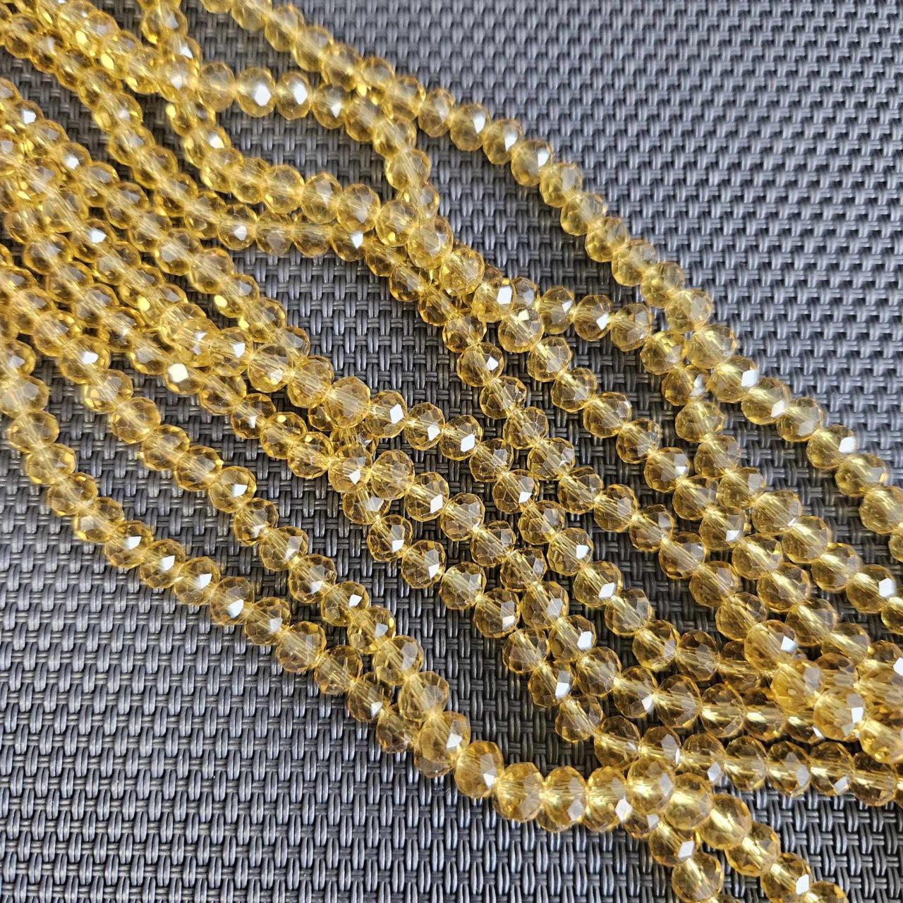 Rondele Sticla 6x5mm Light Khaki — Imaginea 2