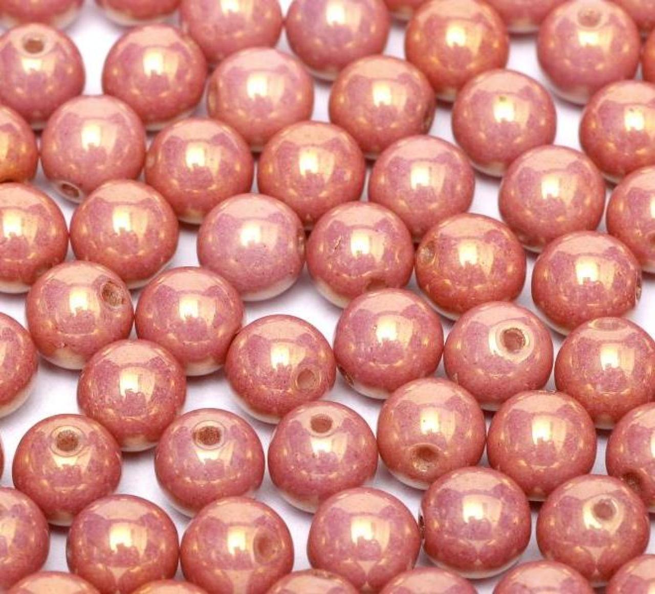 Margele Rotunde 3mm 14495/03000 Chalk White Red Luster