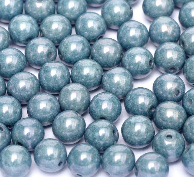 Margele Rotunde 3mm 03000/14464 Chalk White Baby Blue Luster — Imaginea 1