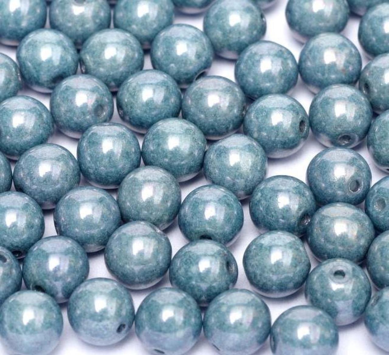 Margele Rotunde 3mm 03000/14464 Chalk White Baby Blue Luster