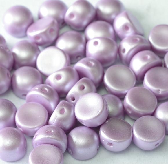 2-hole Cabochon 6 mm 02010/25011 Alabaster Pastel Lila — Imaginea 1