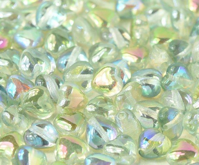 Margele Inima 6mm 98539/00030 Crystal Green Rainbow — Imaginea 1