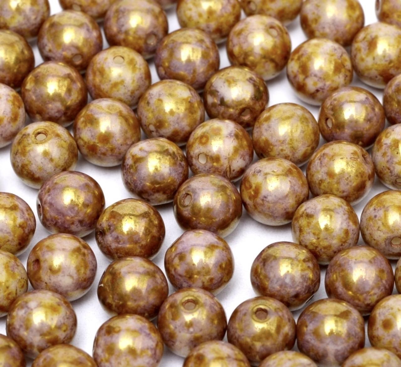 Margele Rotunde 8mm 15695/03000 Chalk White Lila Gold Luster