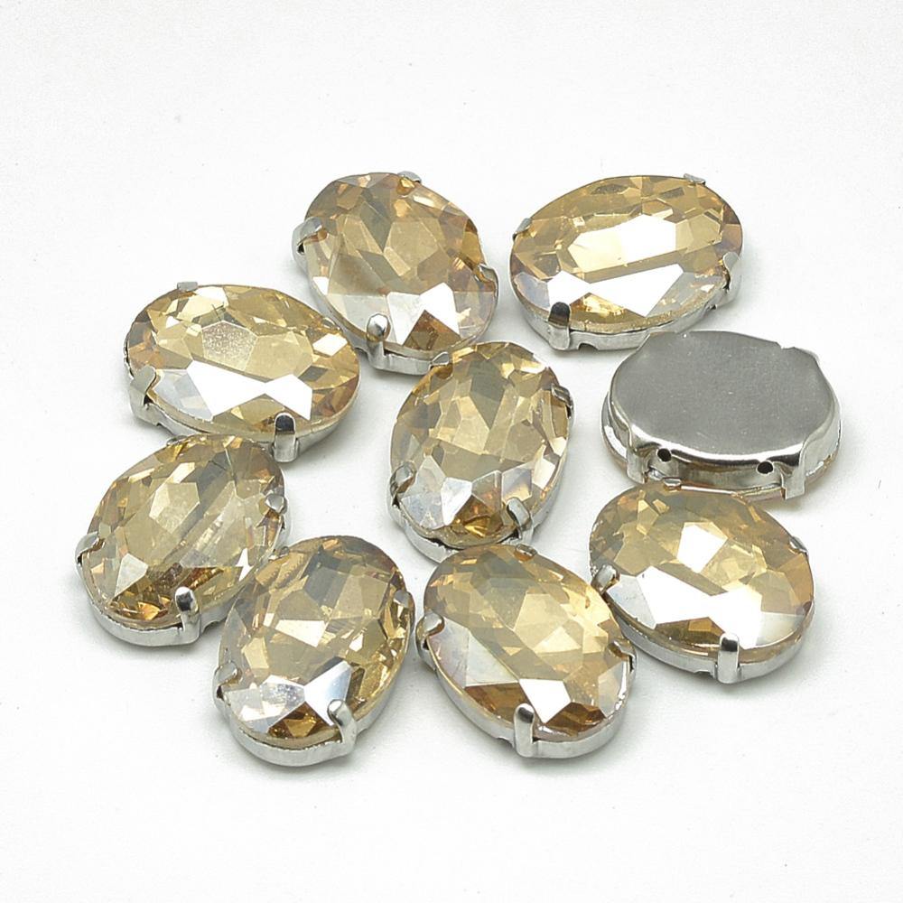 Cristale De Cusut 14x10x6.5mm Light colorado Oval — Imaginea 1