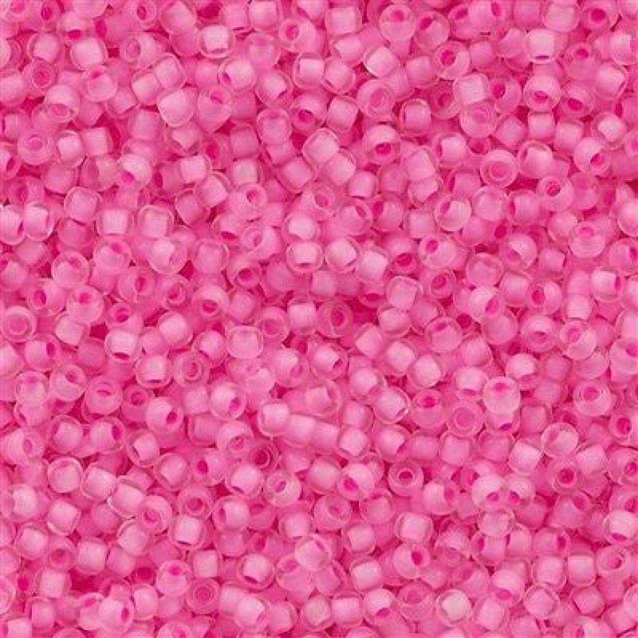 Margele Toho 11/0 0969 Inside Colour Crystal / Neon Carnation Lined
