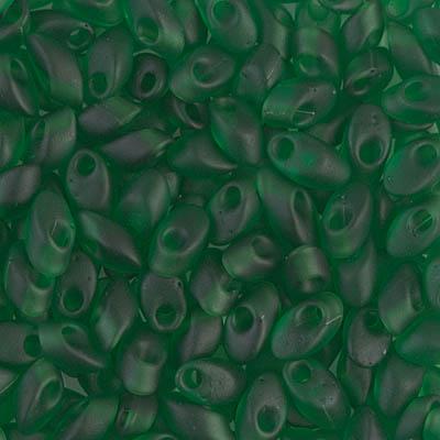 Miyuki Long Magatama 4x7mm 0146F Matted Transp. Green — Imaginea 1