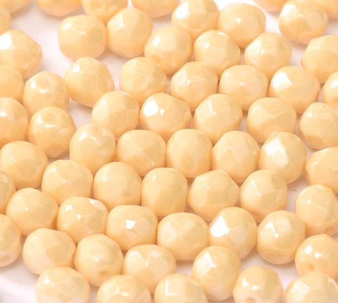 Margele Cehesti Fire-Polish 3mm 14413/03000 Chalk White Champagne Luster — Imaginea 1