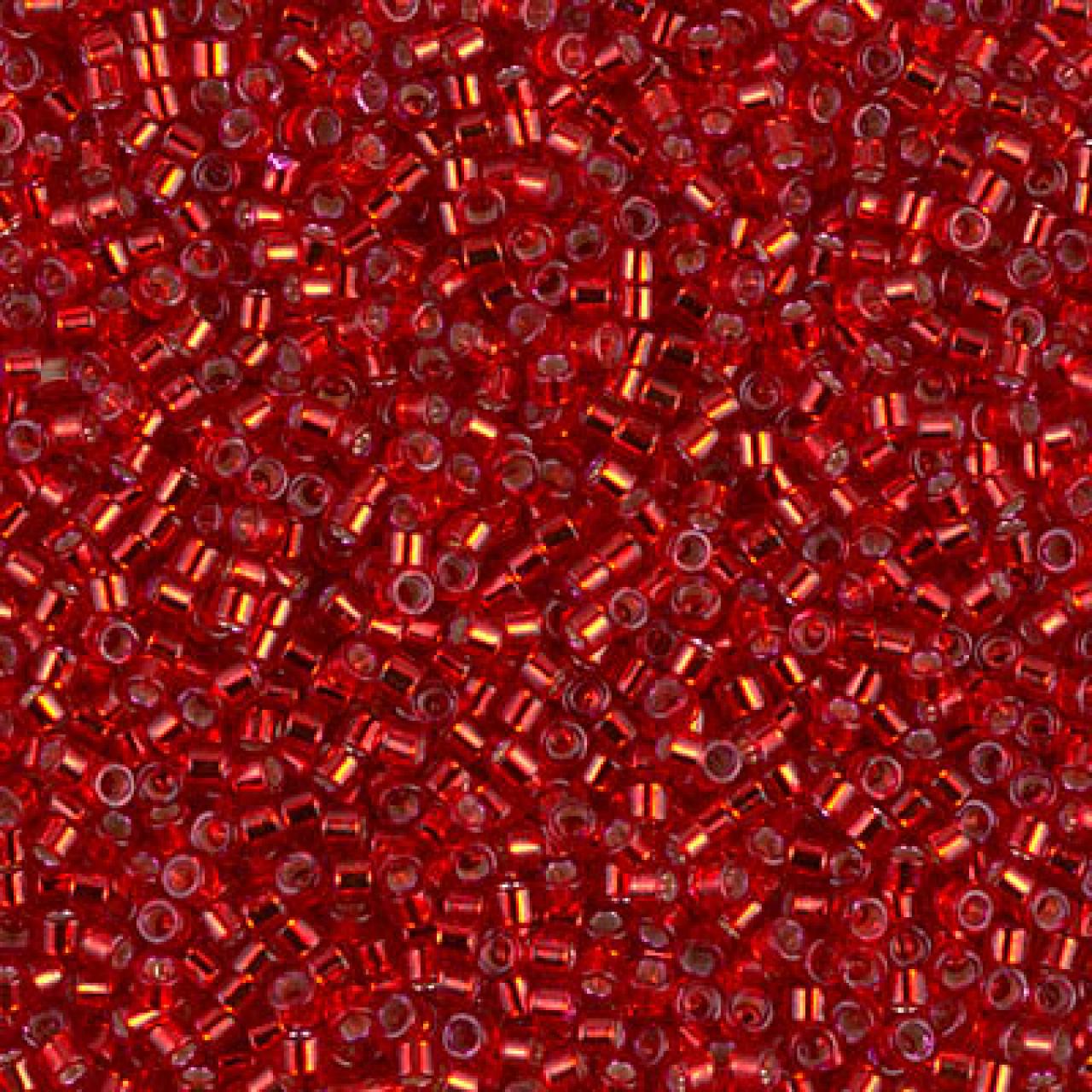 Delica 10/0 DB0602 Dyed Silver Lined Red