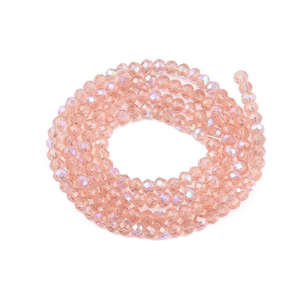 Rondele Sticla 3x2mm Salmon AB — Imaginea 1