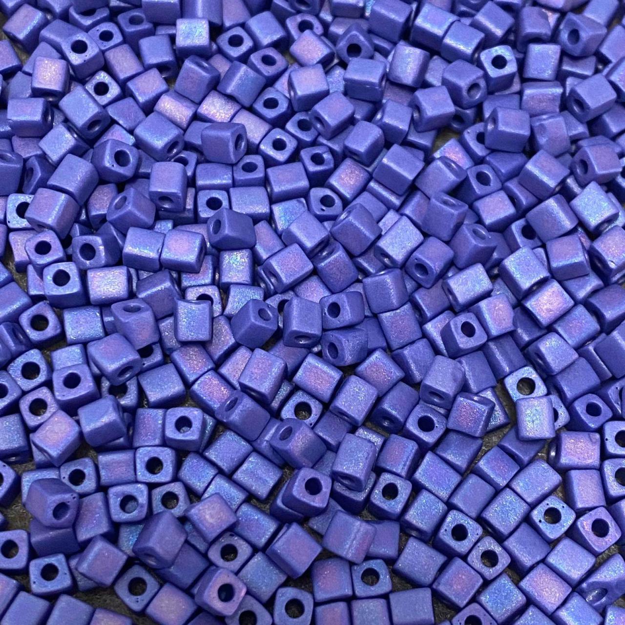 Miyuki Cube 4mm 0414FR Opaque Cobalt AB Matted