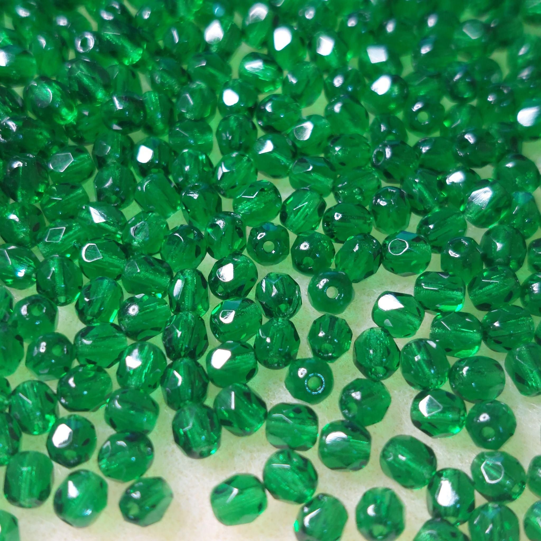 Margele Cehesti Fire-Polish 4mm 50140 Green Emerald — Imaginea 1