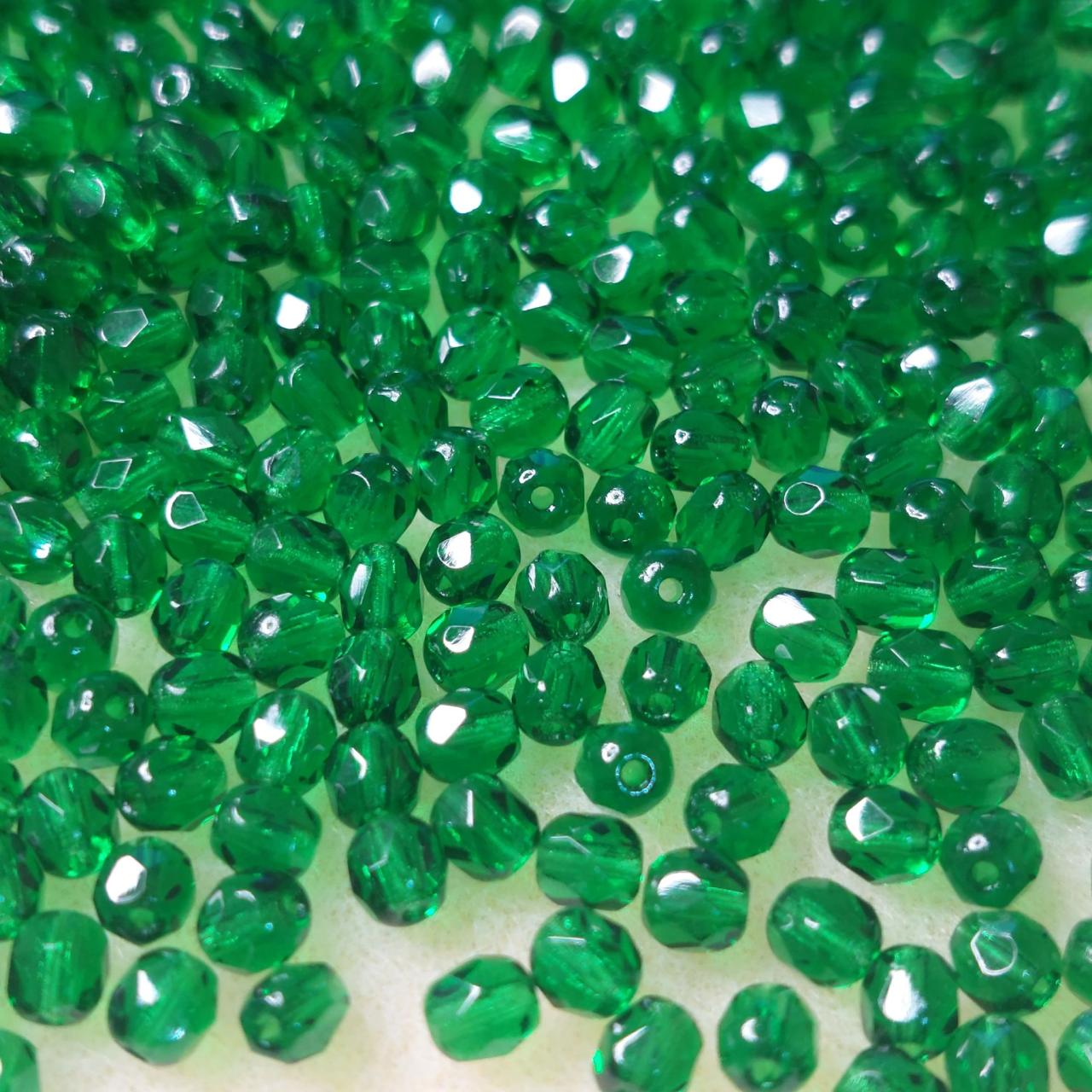 Margele Cehesti Fire-Polish 4mm 50140 Green Emerald