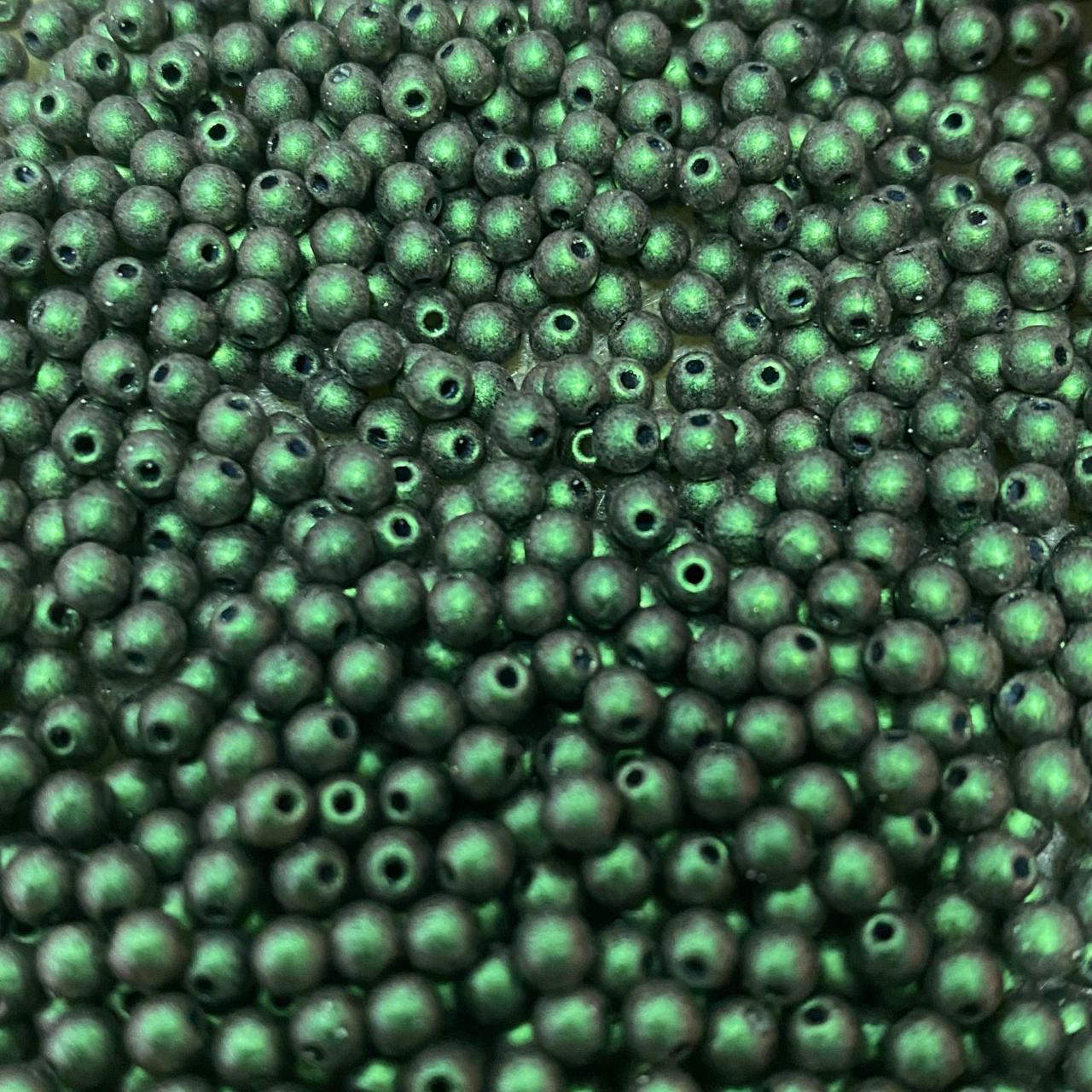 Margele Rotunde 8mm 94103/23980 Jet Green — Imaginea 2
