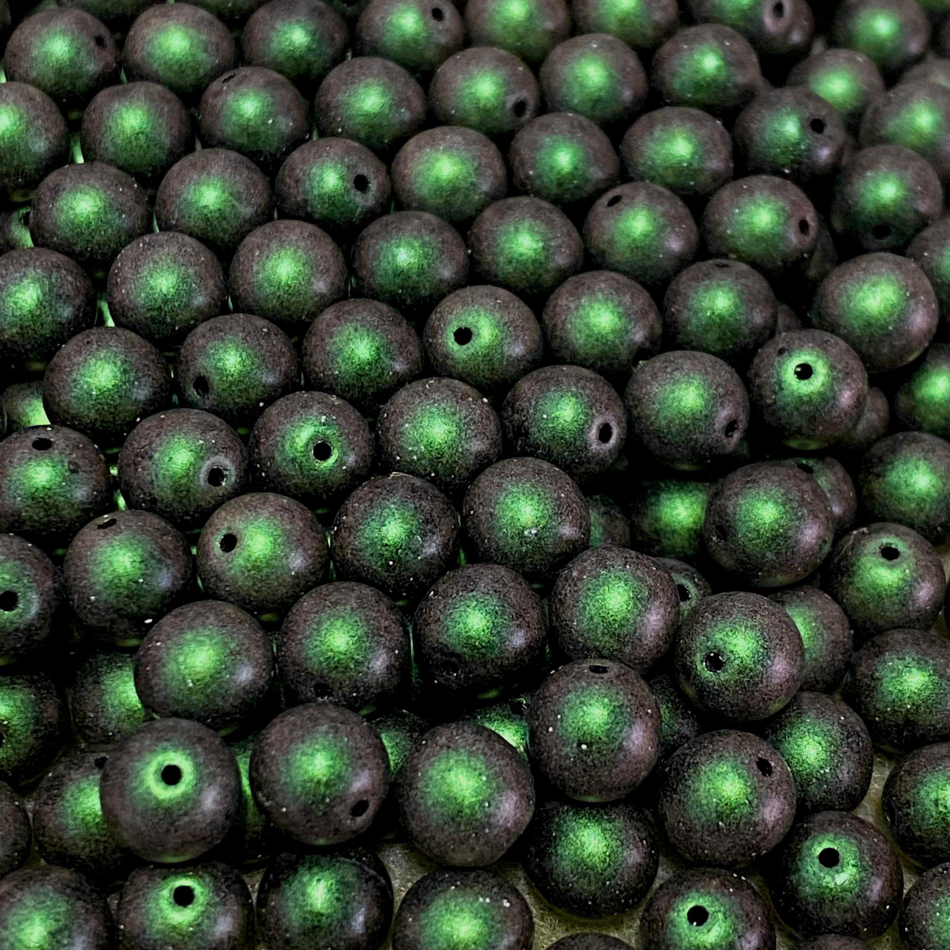 Margele Rotunde 6mm 94103/23980 Jet Green — Imaginea 1