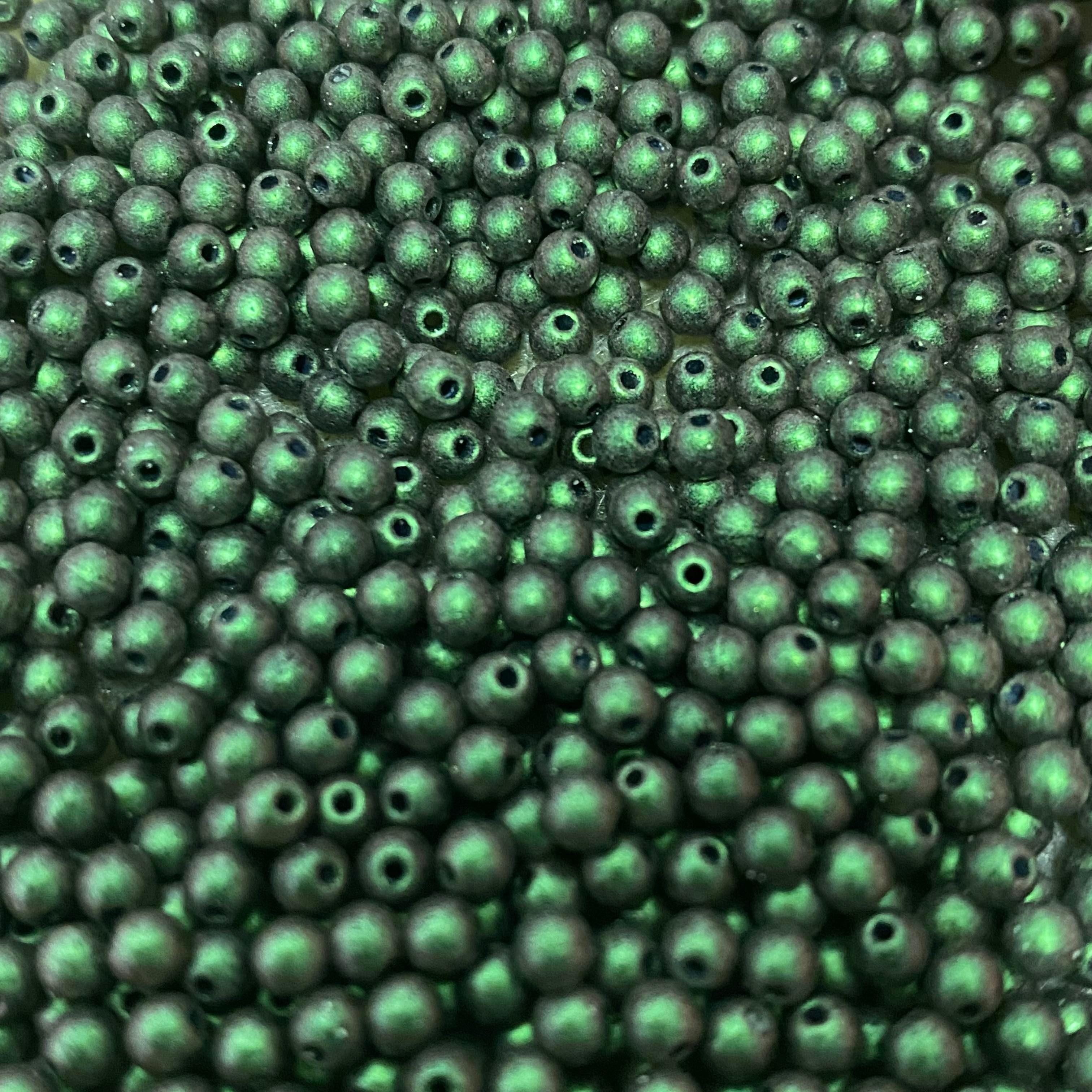 Margele Rotunde 6mm 94103/23980 Jet Green — Imaginea 2