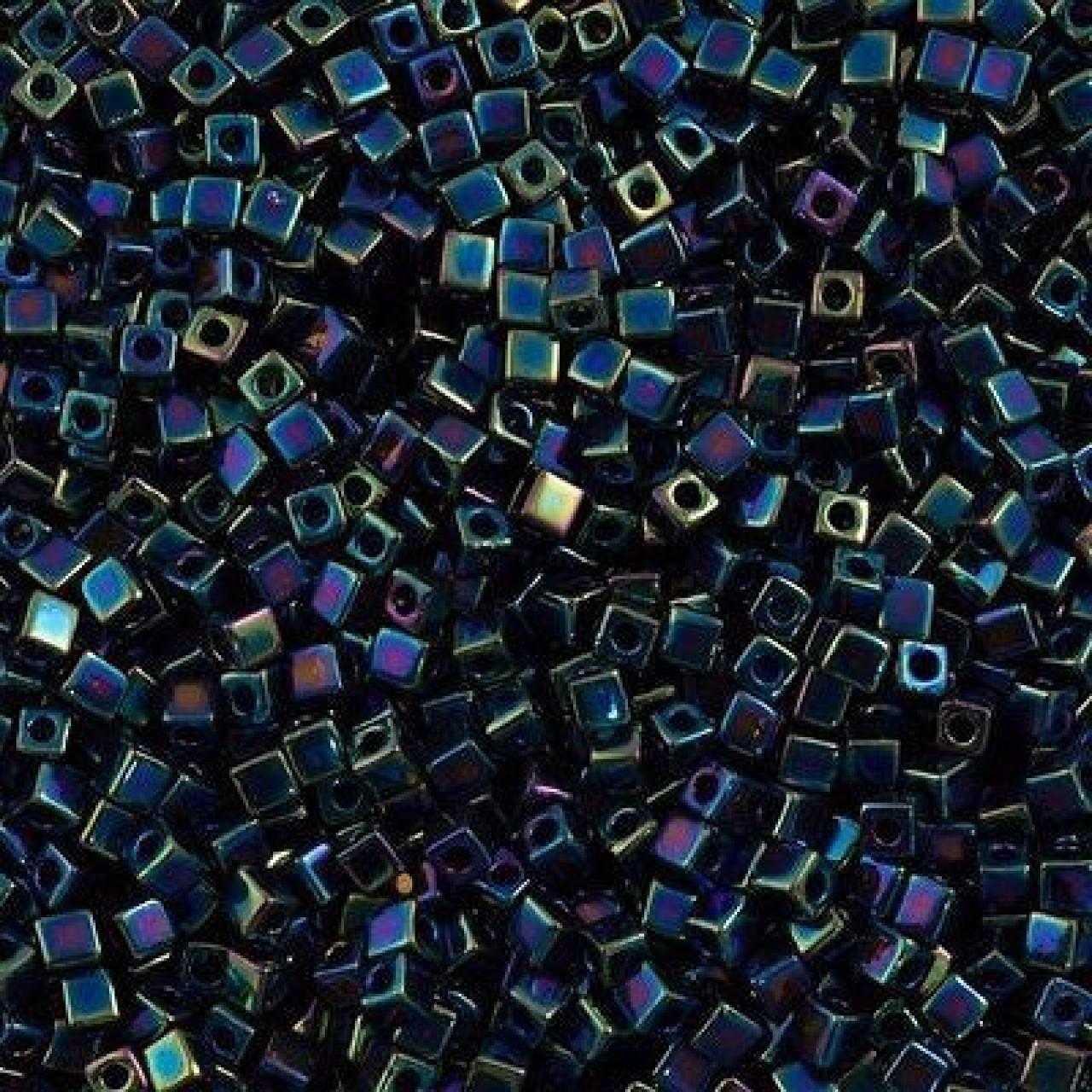 Miyuki Cube 4mm 0455 Metallic Variegated Blue
