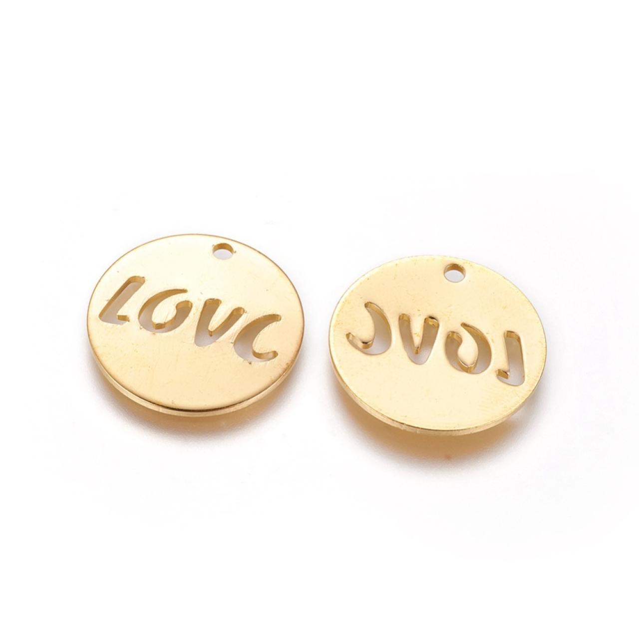 Pandant Rotund 20.5mm Love — Imaginea 1