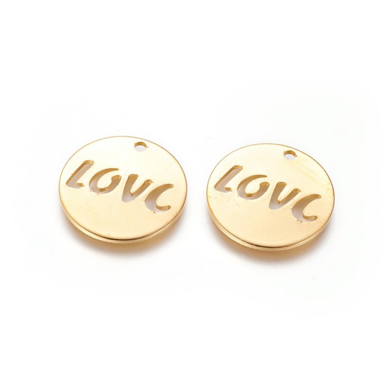 Pandant Rotund 20.5mm Love — Imaginea 2