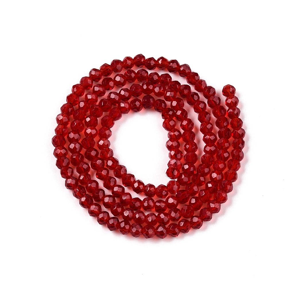 Rondele Sticla 3x2mm Red — Imaginea 1