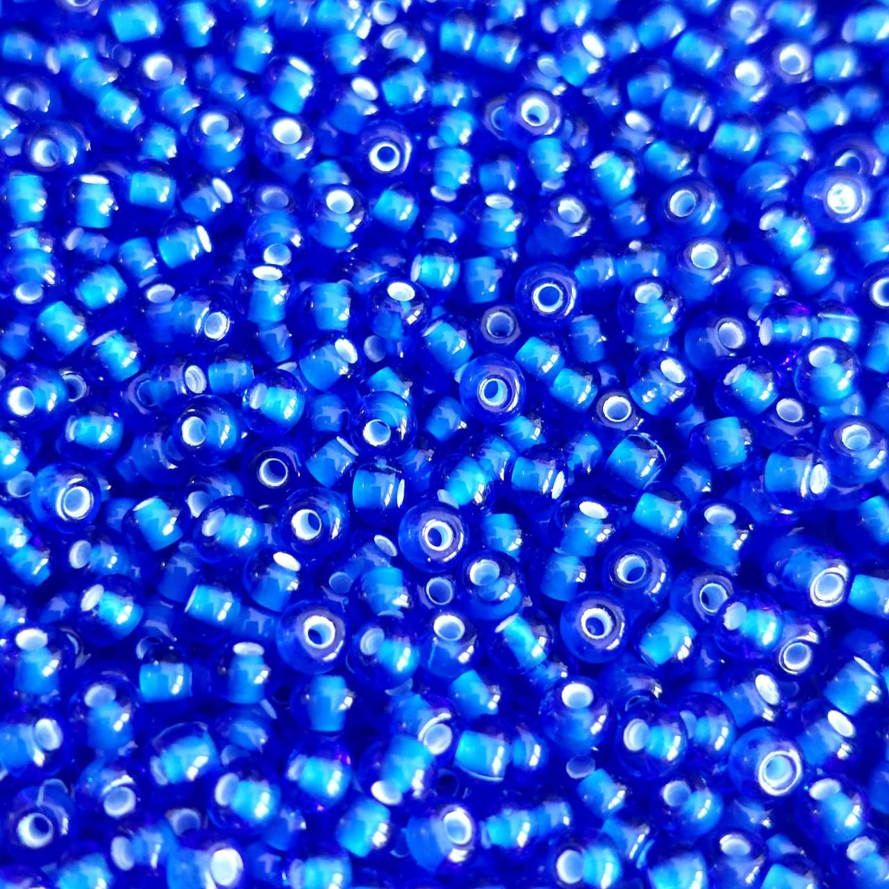 Margele De Nisip Preciosa Ornela 6/0 19001/35086 Inside White Colour Cobalt