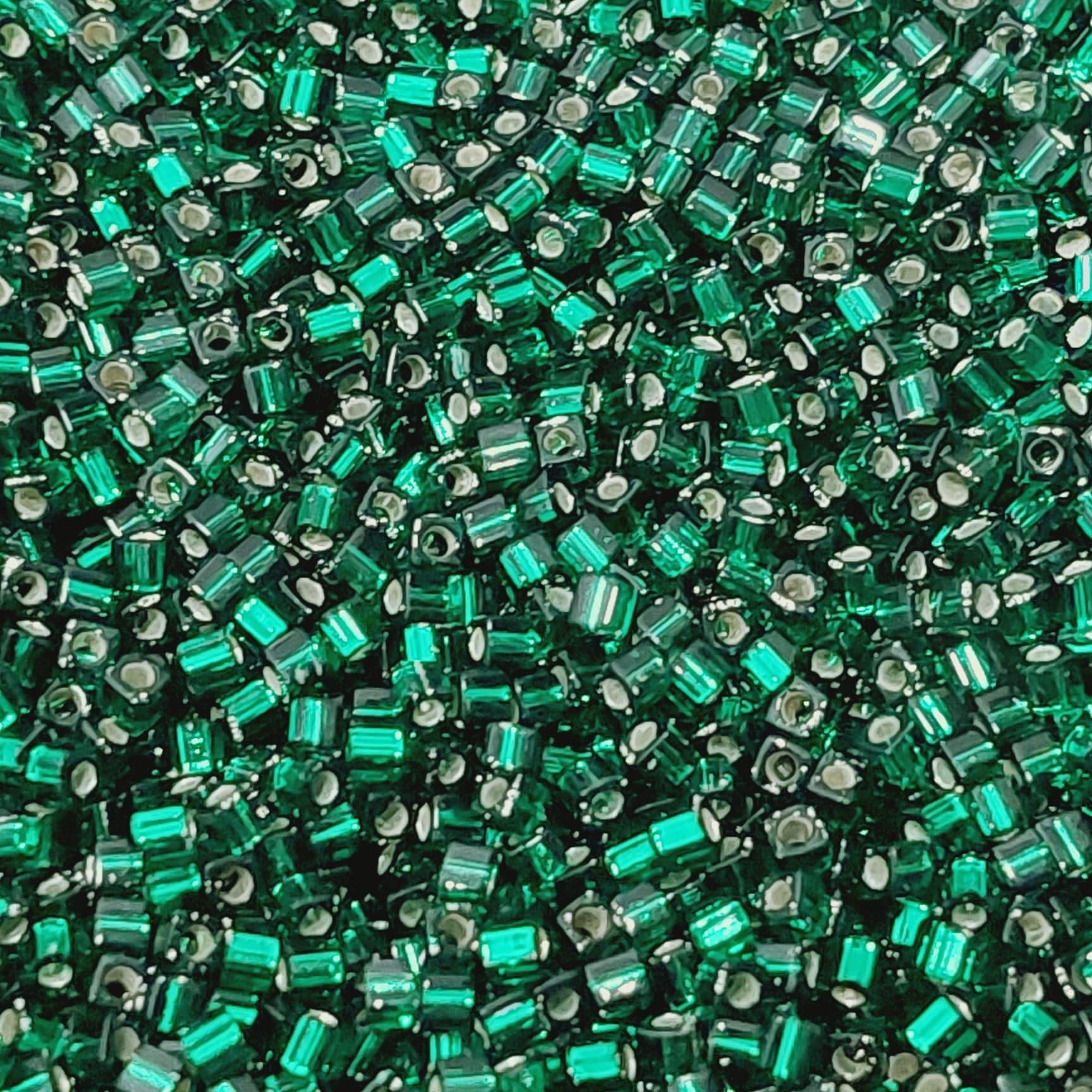 Miyuki Cube 1.8mm 0027 Silver Lined Dk Emerald — Imaginea 1