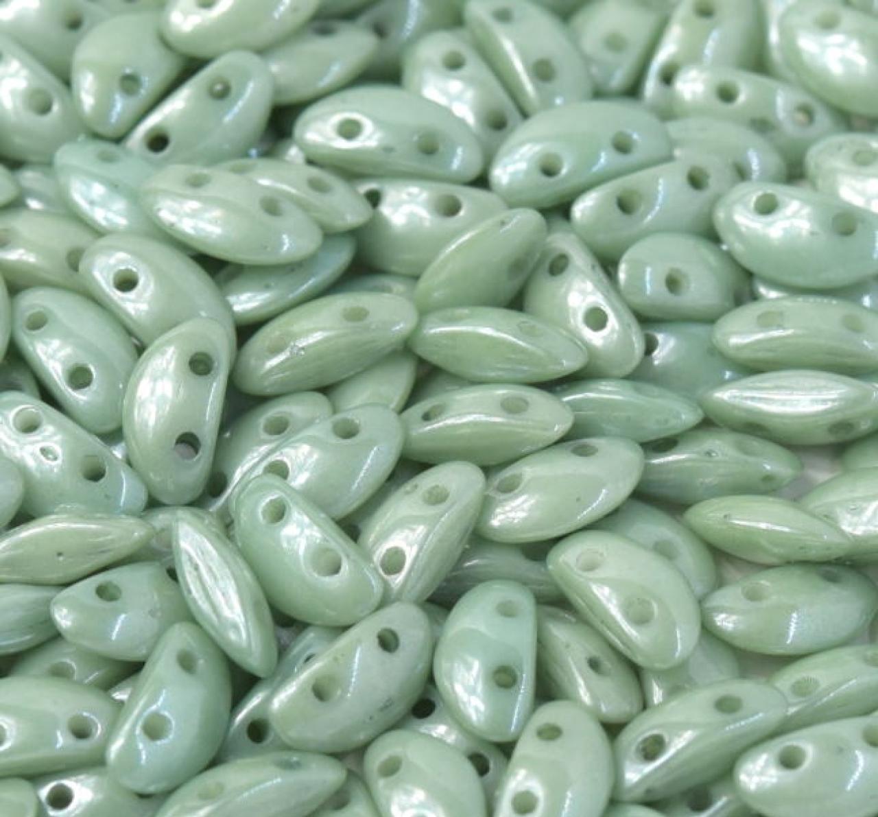 Margele Mobyduo 3x8mm 03000/14459 Chalk White Teal Luster