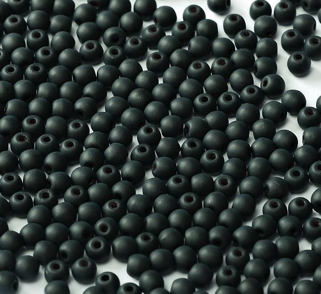 Margele Rotunde 4mm 84110/23980 Jet Matted — Imaginea 1