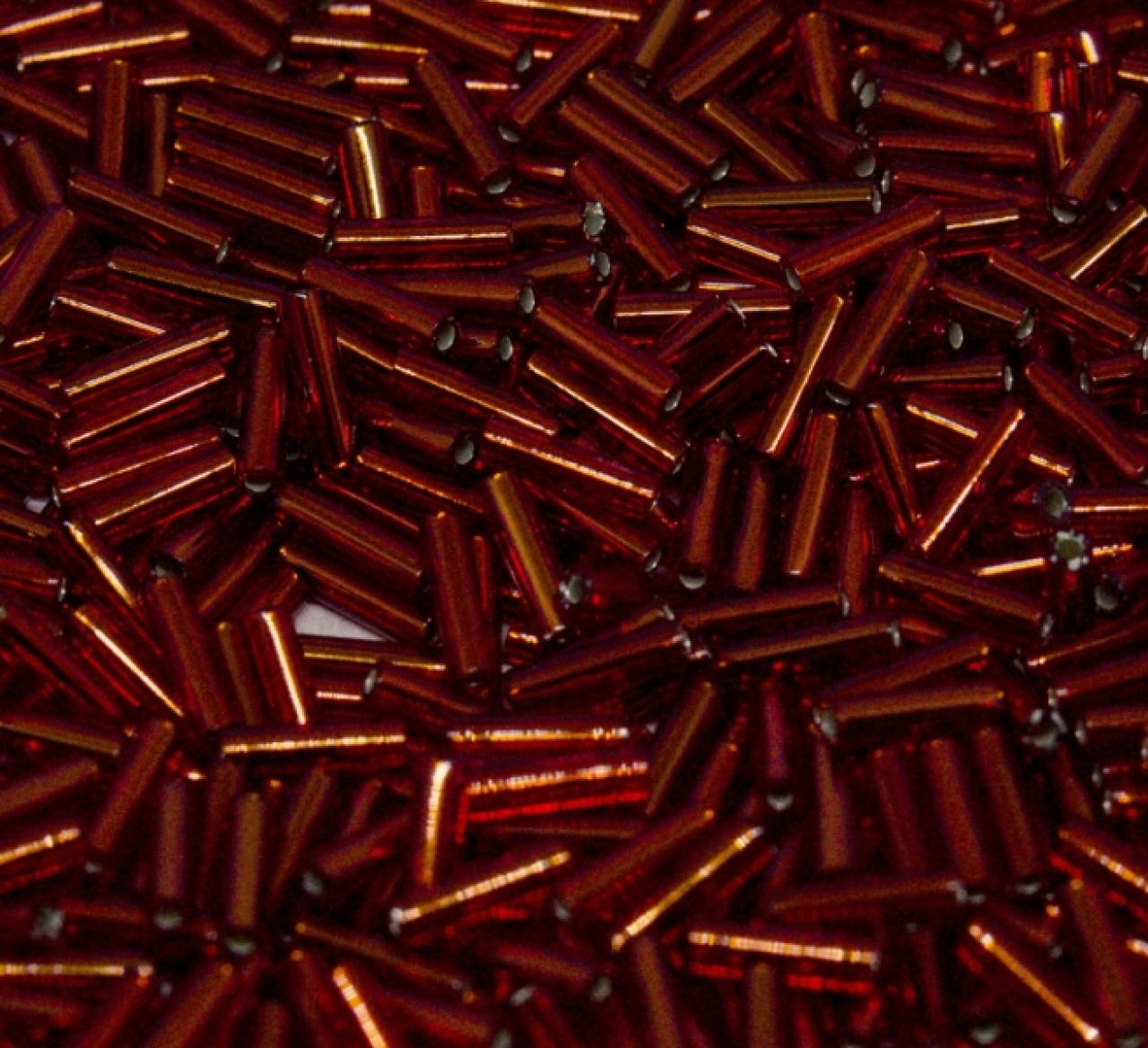Miyuki Bugle 6mm 0011 Silver Lined Ruby