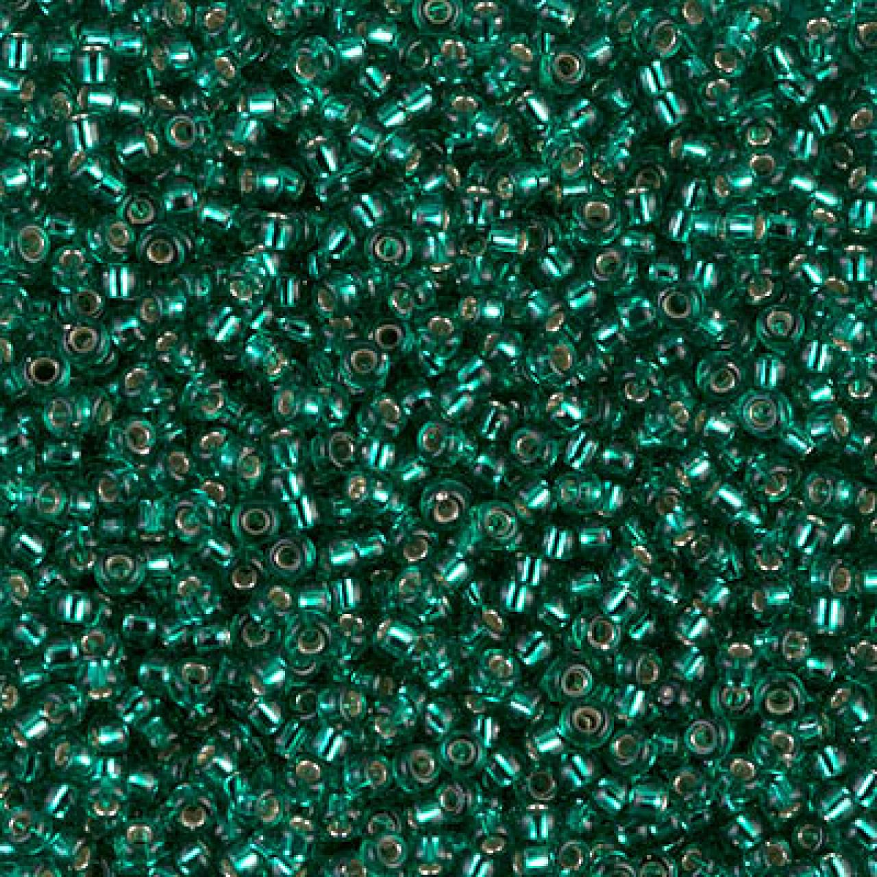 Margele de nisip Miyuki 15/0 0017 Emerald Silver Lined