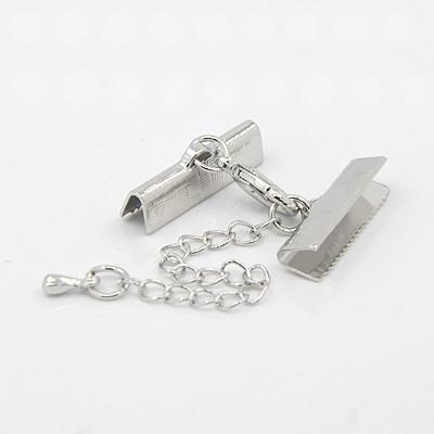 Terminatie argintie cu inchizatoare 20x7mm — Imaginea 1