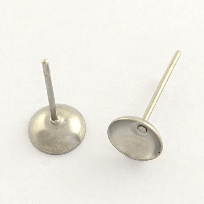Tortite cercei otel inoxidabil 8mm cu platou concav — Imaginea 1